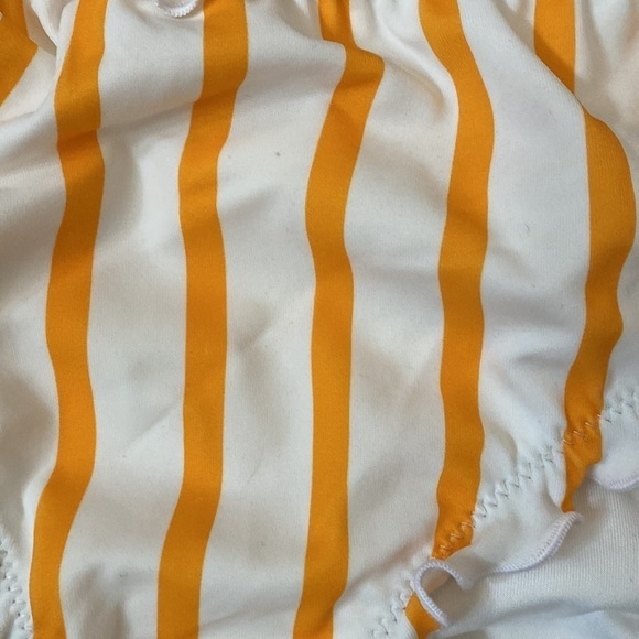 NWOT tangerine and white striped bikini bottom with feminine ruffles. Large - Picture 2 of 5
